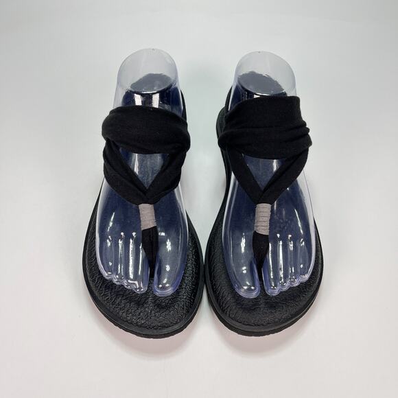 Sanuk Yoga Sling 2 Black Comfortable Casual Sandals SWS10001 Women's Size 7 - Picture 3 of 9